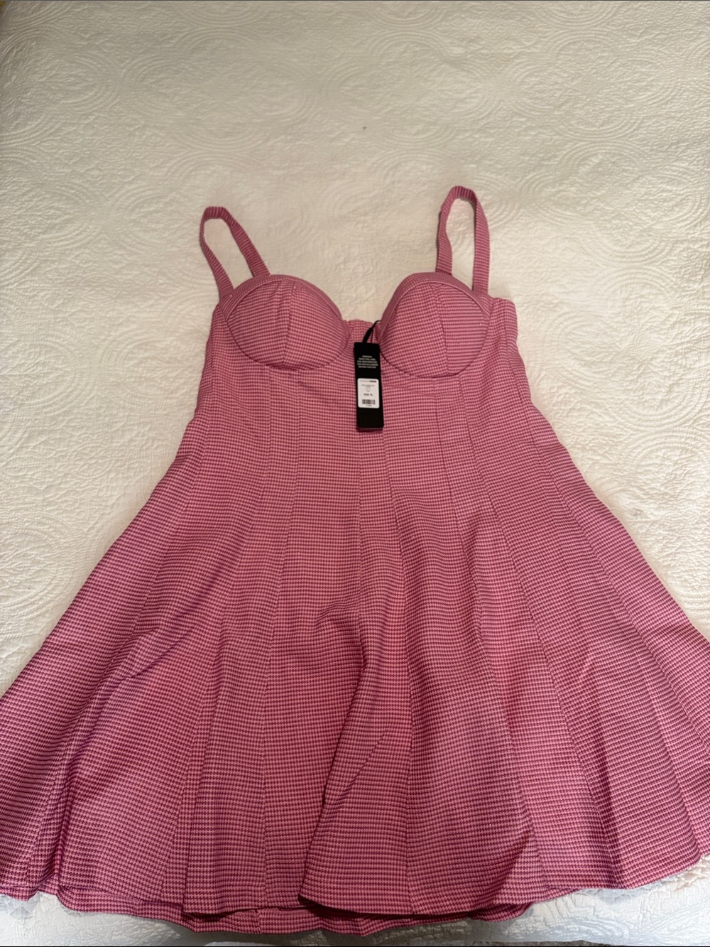 Pink Tweed Bustier Fit & Flare Dress